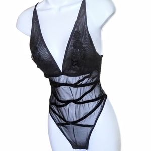 Revamped black mesh teddy
